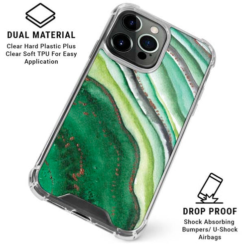 Kiwi Watercolor Geode iPhone 16 Pro Clear Case